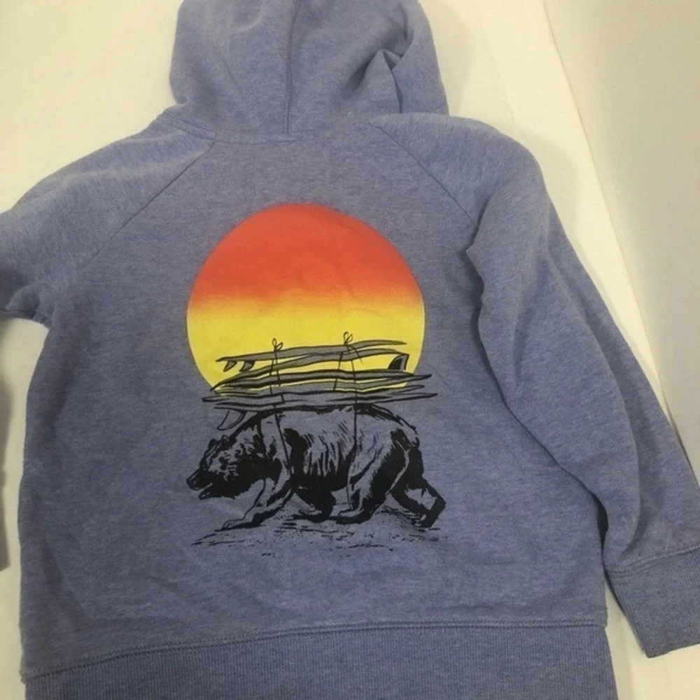 Old Navy‎ periwinkle hoodie surfer bear Size 4T